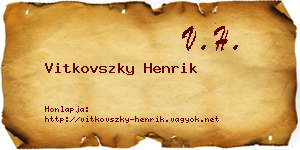 Vitkovszky Henrik névjegykártya