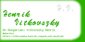 henrik vitkovszky business card